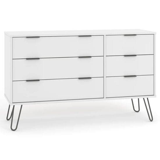 Avoch Wooden Chest Of Drawers In White With 6 Drawers_1