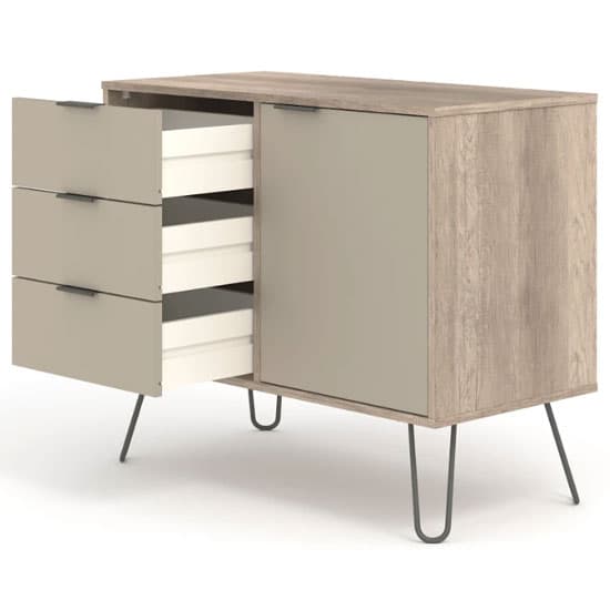 Avoch Wooden Sideboard In Driftwood With 1 Door 3 Drawers_3