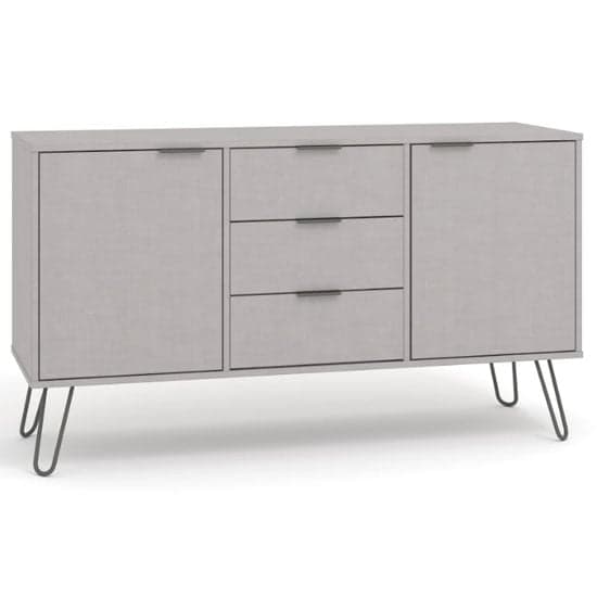 Avoch Wooden Sideboard In Grey With 2 Doors 3 Drawers_1