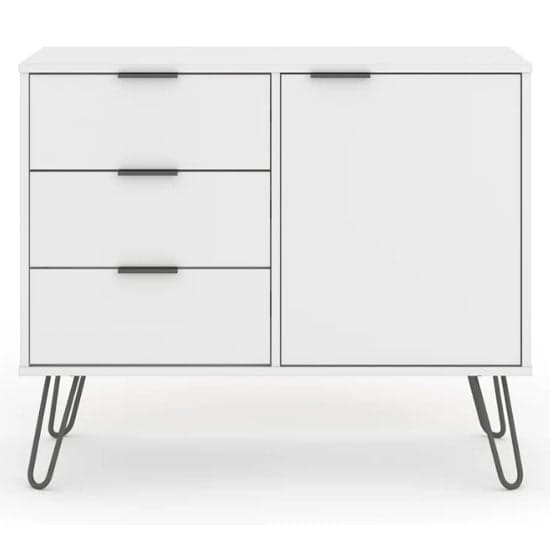 Avoch Wooden Sideboard In White With 1 Door 3 Drawers_2
