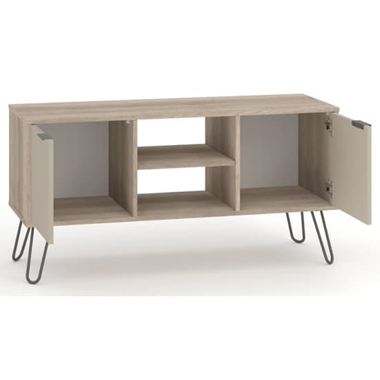 Avoch Wooden TV Stand In Driftwood With 2 Doors_3