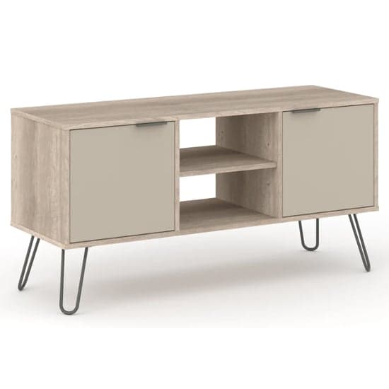 Avoch Wooden TV Stand In Driftwood With 2 Doors_1