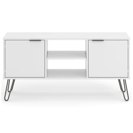 Avoch Wooden TV Stand In White With 2 Doors_2