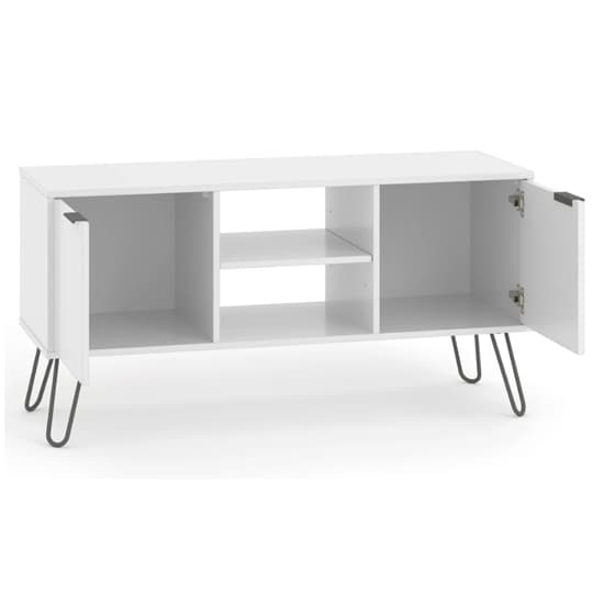 Avoch Wooden TV Stand In White With 2 Doors_3