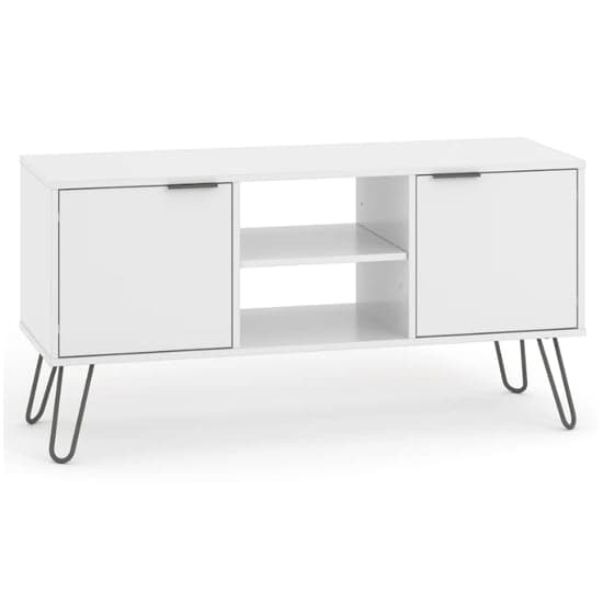 Avoch Wooden TV Stand In White With 2 Doors_1