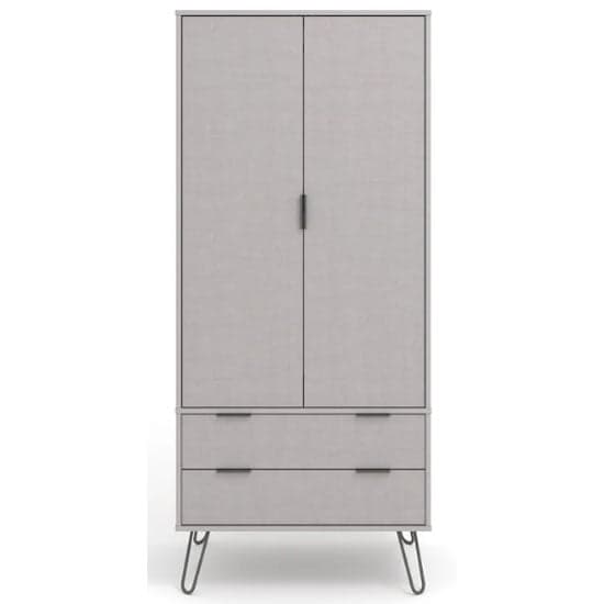 Avoch Wooden Wardrobe In Grey With 2 Doors And 2 Drawers_2