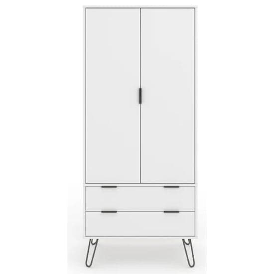 Avoch Wooden Wardrobe In White With 2 Doors And 2 Drawers_2