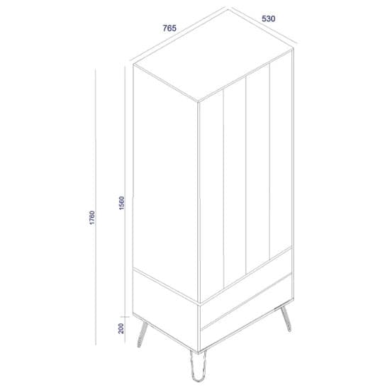 Avoch Wooden Wardrobe In White With 2 Doors And 2 Drawers_5
