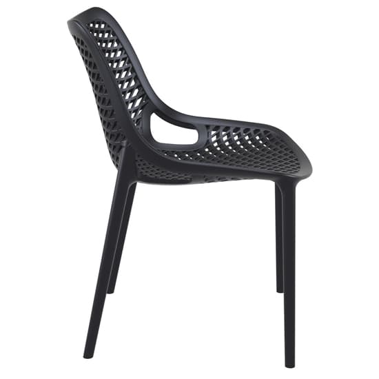 Aultas Outdoor Black Stacking Dining Chairs In Pair_4