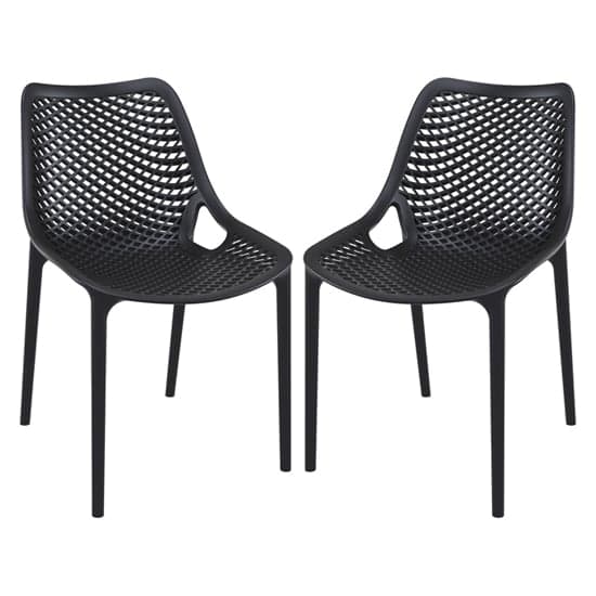 Aultas Outdoor Black Stacking Dining Chairs In Pair_1