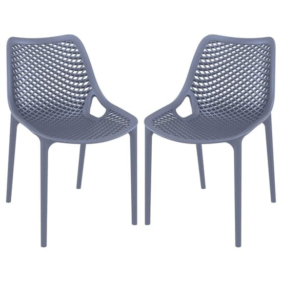 Aultas Outdoor Dark Grey Stacking Dining Chairs In Pair_1