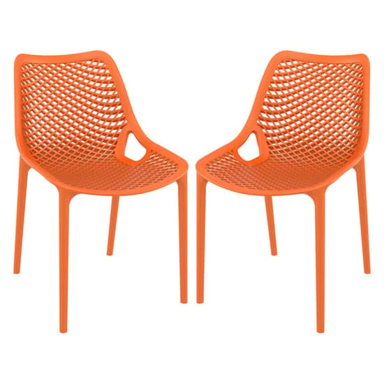 Aultas Outdoor Orange Stacking Dining Chairs In Pair_1