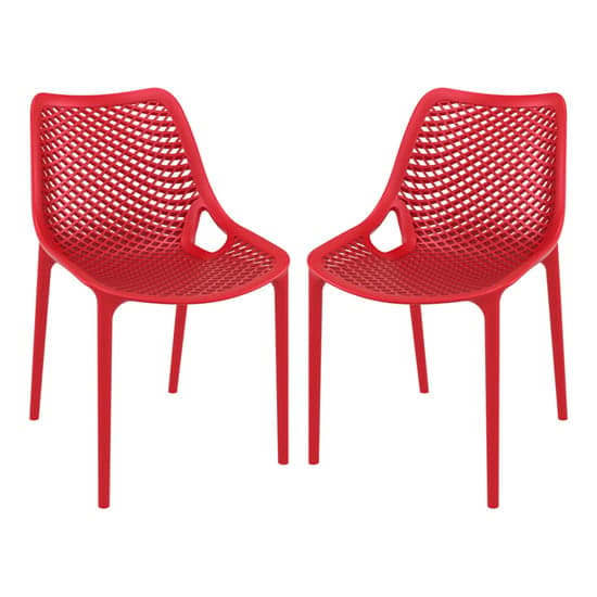 Aultas Outdoor Red Stacking Dining Chairs In Pair_1