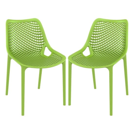 Aultas Outdoor Tropical Green Stacking Dining Chairs In Pair_1