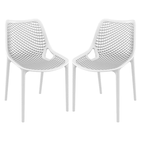 Aultas Outdoor White Stacking Dining Chairs In Pair_1