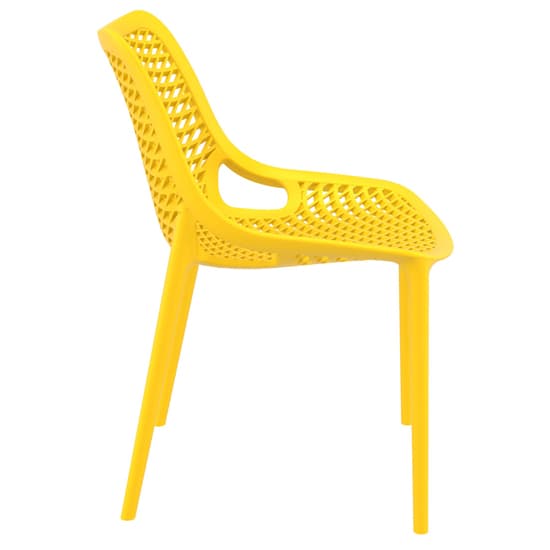 Aultas Outdoor Yellow Stacking Dining Chairs In Pair_4