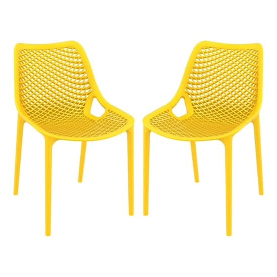 Aultas Outdoor Yellow Stacking Dining Chairs In Pair_1