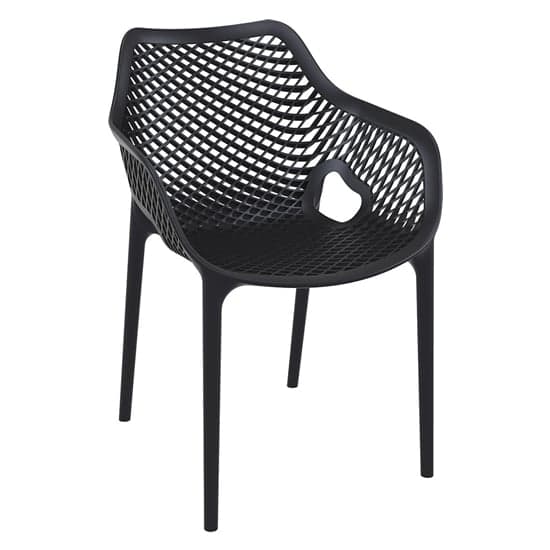 Aultos Outdoor Black Stacking Armchairs In Pair_2