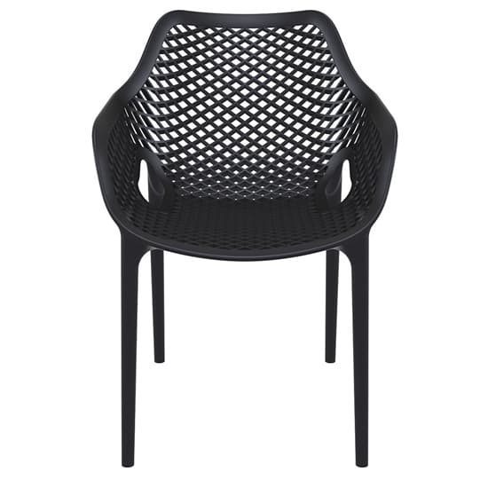 Aultos Outdoor Black Stacking Armchairs In Pair_3