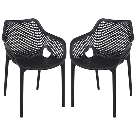 Aultos Outdoor Black Stacking Armchairs In Pair_1