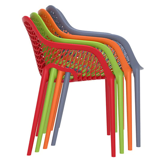 Aultos Outdoor Orange Stacking Armchairs In Pair_8