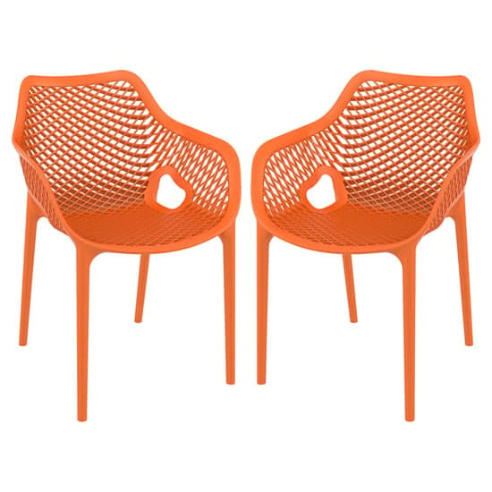 Aultos Outdoor Orange Stacking Armchairs In Pair_1