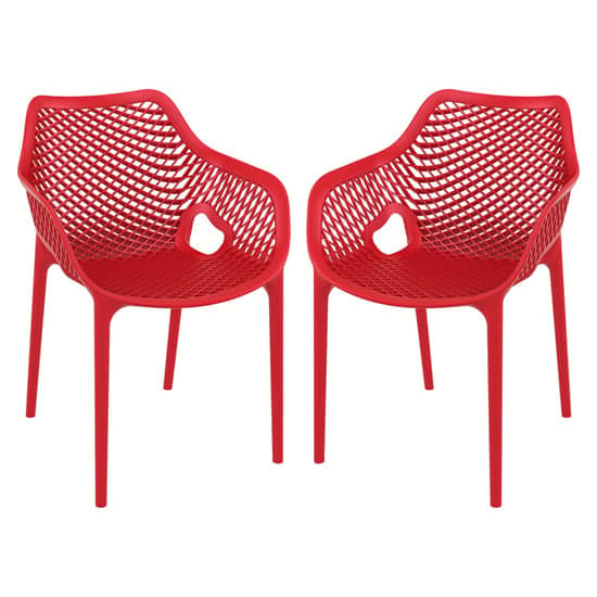 Aultos Outdoor Red Stacking Armchairs In Pair_1