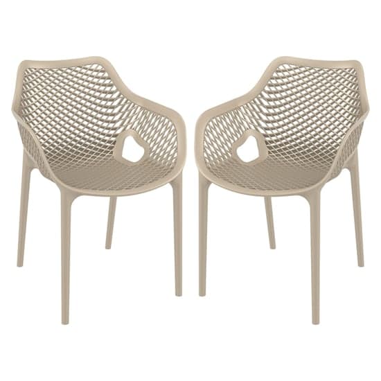 Aultos Outdoor Taupe Stacking Armchairs In Pair_1