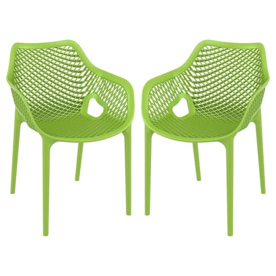 Aultos Outdoor Tropical Green Stacking Armchairs In Pair_1