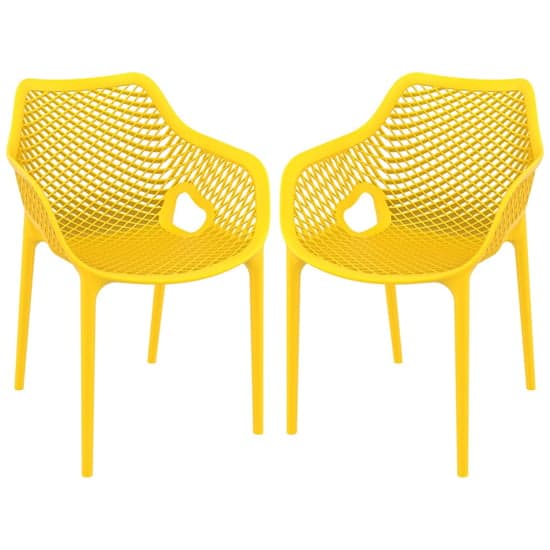 Aultos Outdoor Yellow Stacking Armchairs In Pair_1