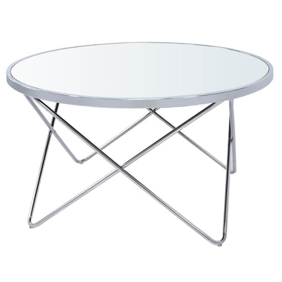 Aurora Clear Mirrored Top Coffee Table Round In Silver_2