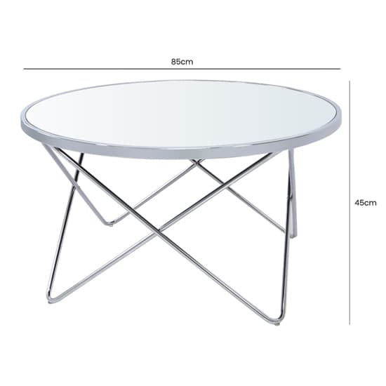 Aurora Clear Mirrored Top Coffee Table Round In Silver_3