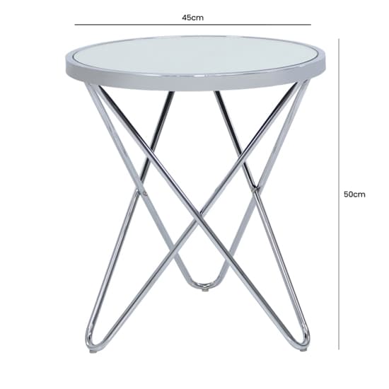 Aurora Clear Mirrored Top End Table Round In Silver_3