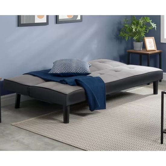 Aurorae Velvet Fabric Sofa Bed In Grey_2