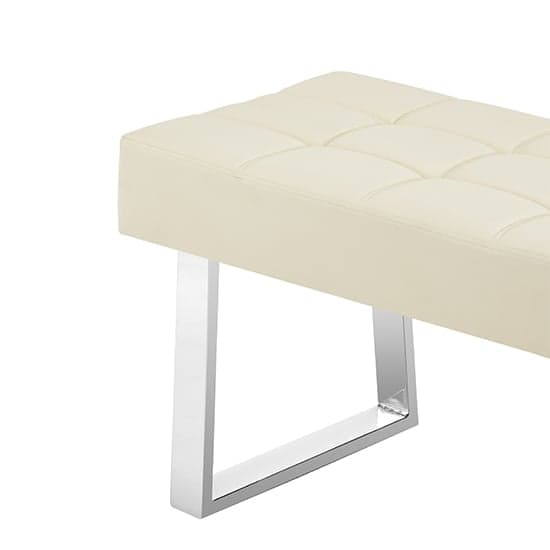 Austin Small Faux Leather Dining Bench In Cream_7