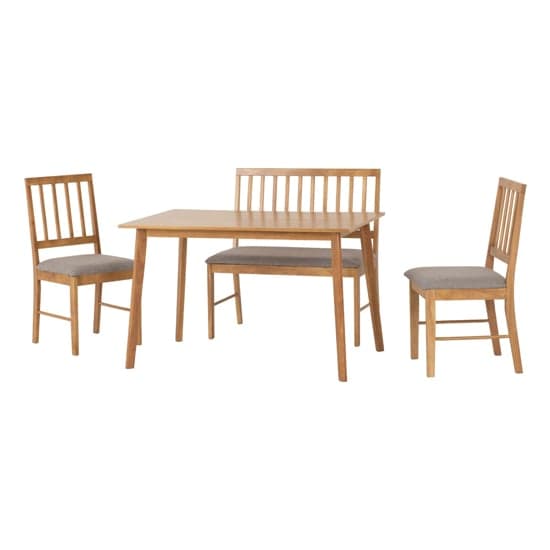 Alcudia Wooden Dining Table With 2 Chairs 1 Bench In Oak_2