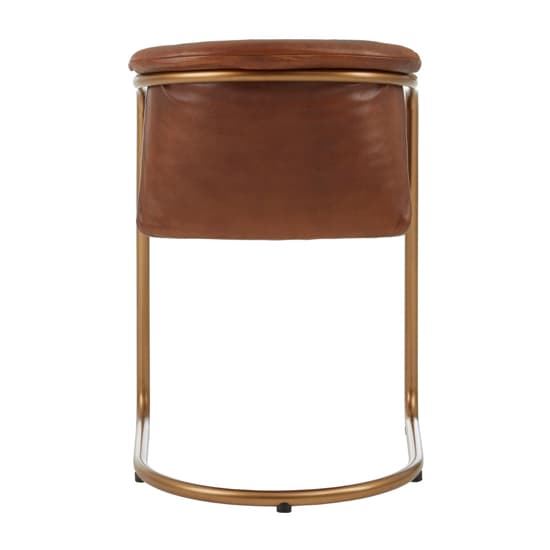 Australis Tan Leather Dining Chairs With Metal Frame In A Pair_5