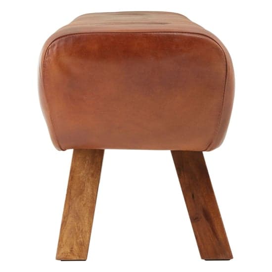 Australis Upholstered Tan Leather Gym Stool With Wooden Legs_3