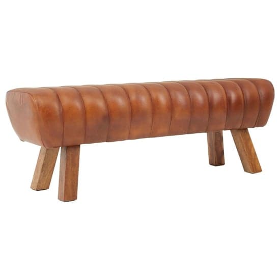 Australis Upholstered Tan Leather Gym Stool With Wooden Legs_1