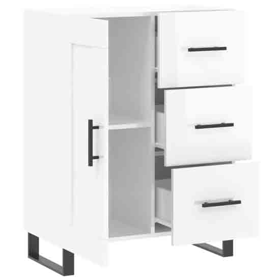 Avalon High Gloss Sideboard With 1 Door 3 Drawers In White_3