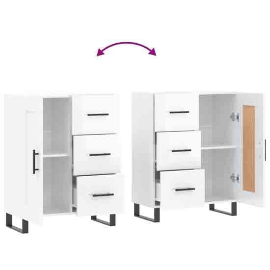 Avalon High Gloss Sideboard With 1 Door 3 Drawers In White_7