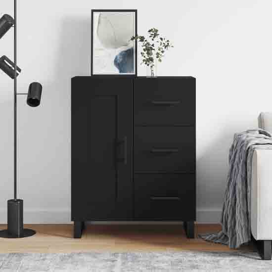 Avalon Wooden Sideboard With 1 Door 3 Drawers In Black_1