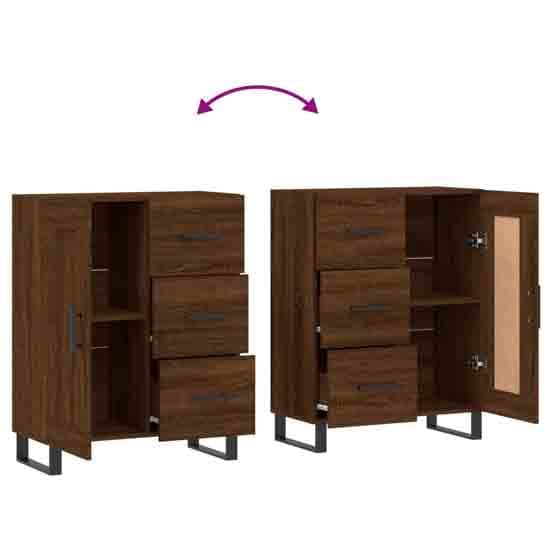Avalon Wooden Sideboard With 1 Door 3 Drawers In Brown Oak_7