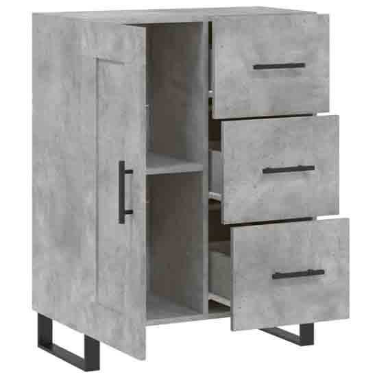 Avalon Wooden Sideboard With 1 Door 3 Drawers In Concrete Grey_3
