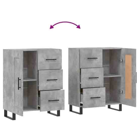 Avalon Wooden Sideboard With 1 Door 3 Drawers In Concrete Grey_7