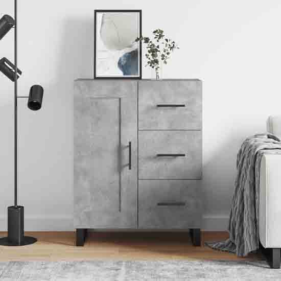 Avalon Wooden Sideboard With 1 Door 3 Drawers In Concrete Grey_1