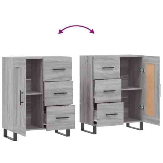 Avalon Wooden Sideboard With 1 Door 3 Drawers In Grey Sonoma_7