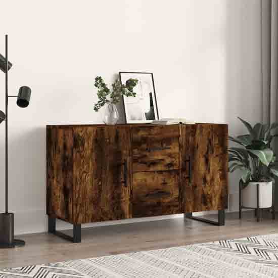 Avalon Wooden Sideboard With 2 Doors 2 Drawers In Smoked Oak_1