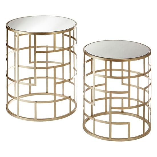 Avanto Round Glass Set of 2 Side Tables With Multi Box Frame
