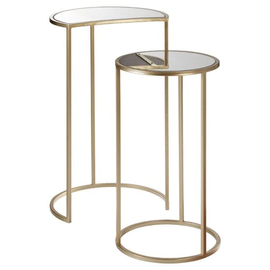 Avanto Round Glass Top Set of 2 Side Tables With Metal Frame_4